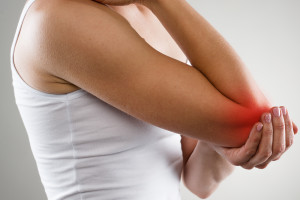 Picture of woman with left elbow pain